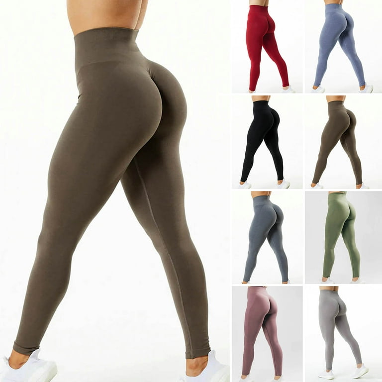 PERZOE Yoga Pants High Waist Solid Color Tummy Control Butt Lifting Yoga  Pants Soft Push Up Seamless Skinny Women Fitness Leggings Activewear