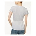 thumbnail image 2 of MAISON JULES Womens White Polka Dot Short Sleeve T-Shirt M, 2 of 2