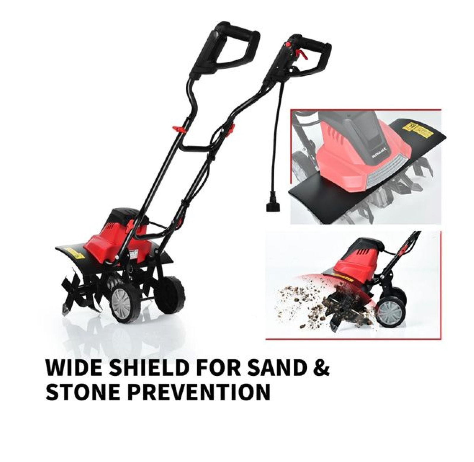 Electric Tiller Cultivator 17 Inch, 13.5 Amp Garden Tiller with 6 Blades
