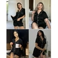 thumbnail image 5 of Ekouaer Pajamas Set for Women Short Sleeve Sleepwear Button Down Pjs Soft 2 Piece Lounge Sets, 5 of 6