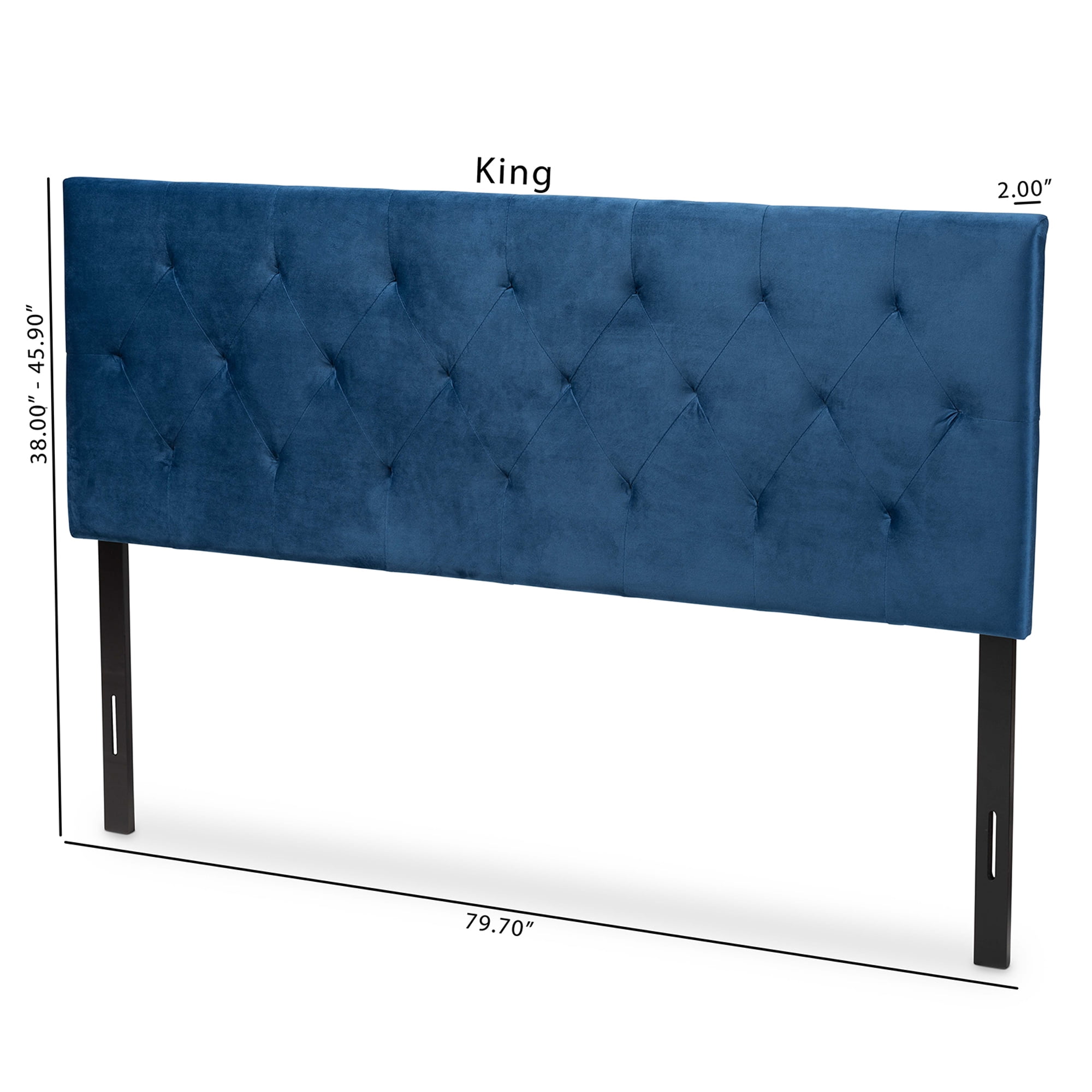 Baxton Studio Felix Modern and Contemporary Navy Blue Velvet Fabric Upholstered Full Size Headboard