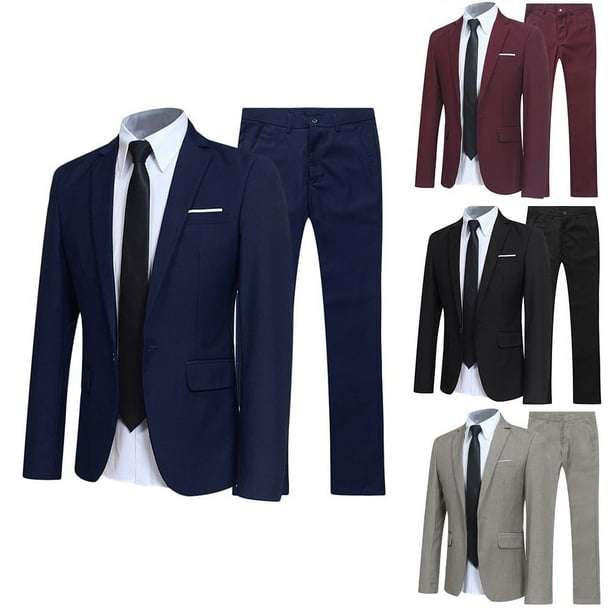 Costume d'affaires formel Gilet hommes Slim Fit Do... - Grandado
