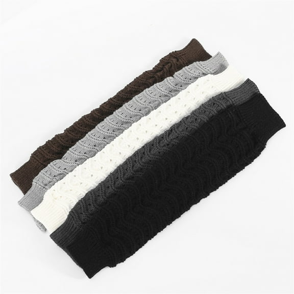 4 Pairs Ribbed Leg Warmer Women's Hollow Out Cable Knitted Dance Leg Warmer Foot Cover