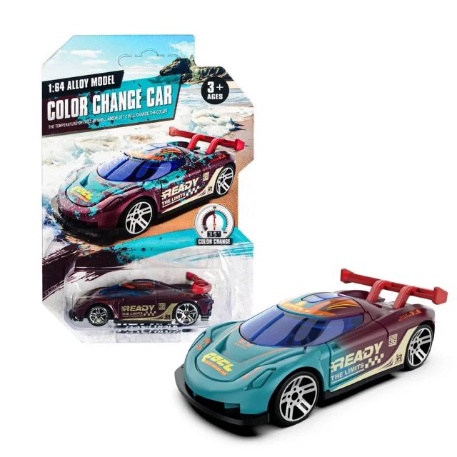 1:64 Temperature Sensitive Color Changing Magic Car Inertia Pull Back Alloy Racing Cars Crash-Resistant Toys Boy Birthday Gift D