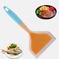 thumbnail image 2 of Spatula Silicone Nylon Spatula Heat-resistant Scraper for Kitchen Baking Cooking, Yellow Spatula and Blue Handle, 2 of 6