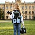 thumbnail image 2 of Weebloom Bow School Backpack With Lunch Box Pencil Case For Kids Girls Cute 3Pcs School Bags Set Three Piece Daypack Large Bookbag Elementary Middle High School Blue, 2 of 5