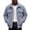Blue, variant on Mens Sherpa Fleece Trucker Jacket Zip Up Collared Jacket Casual Outerwear Jacket for Fall Winter