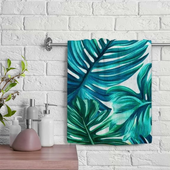 ZFLMY Tropical Leaf Fabric Kitchen Towels Save Modern Decorative Tea Towels 29.5x13.8 Inches for Kitchens Bathrooms Showers 29.5x13.8in