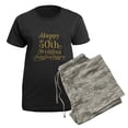 thumbnail image 5 of CafePress - 50Th Wedding Anniversary Gold Retro Typography Pajamas - Women's Short Sleeve Print T-Shirt and Pants Dark Cotton Pajama Set, 5 of 7