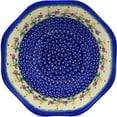 thumbnail image 2 of Polish Pottery 9-inch Fluted Bowl (Spring Flowers Theme) Hand Painted in Boleslawiec, Poland + Certificate of Authenticity, 2 of 6