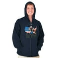 thumbnail image 5 of Popeye Thumbs Up USA American Flag Zip Up Hoodie Men's Women's Brisco Brands S, 5 of 6