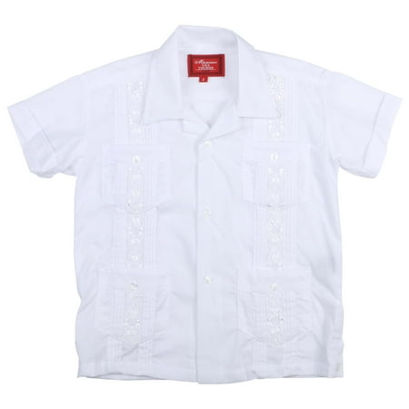 9 Crowns Essentials Boys' Guayabera Button Down Shirt