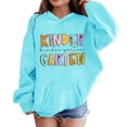 thumbnail image 4 of Ruyang Kids Girls Preppy Pullover Hoodie with Pockets Cute Letter Graphic Oversized Hooded Sweatshirts Long Sleeve Fall Tops, 4 of 7