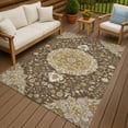 thumbnail image 5 of Addison Rugs Chantille Indoor/Outdoor Traditional Damask Chocolate Machine Washable Rectangle Rug, 3' x 5', 5 of 6