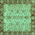 thumbnail image 1 of Ahgly Company Indoor Square Oriental Turquoise Blue Traditional Area Rugs, 4' Square, 1 of 4