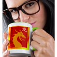 thumbnail image 2 of 3drose, Dragon F, 11oz Two-tone Green Mug, 2 of 6