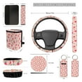 thumbnail image 4 of XYZCANDO Strawberry Daisy Seat Belt Cover Steering Wheel Cover Center Mirror Cover Coasters Car Seat Cover Keychain Lipstick Cover Car Trash Can Easy Installation Soft Universal for Cars, 4 of 5