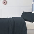 thumbnail image 5 of Mocaletto Reversible Quilts Set King Size, 3 Piece Navy Blue Quilt with Pillow Shams, Point Pattern Microfiber Bedspread, Lightweight Soft All Season Coverlet For Bedroom,Hotel &Gift, 5 of 7