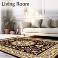 thumbnail image 2 of ODIKA 5'x7' Machine Washable Non-Slip Area Rug, Medallion Tapestry with Intricate Botanical Motifs High Traffic Rug with Pad, Brown, 661998, 2 of 8