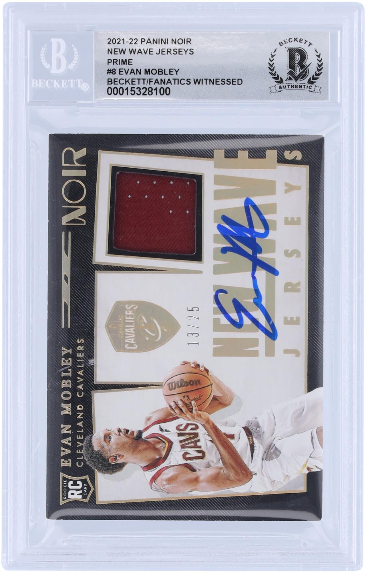 Evan Mobley Cleveland Cavaliers Autographed 202122 Panini Noir New Wave New Wave Jerseys Relic