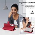 thumbnail image 3 of For Samsung Galaxy S25 Edge 5G 6.7-inch RFID Blocking Protective Purse Wallet Case For Women Men Multi-Card Slots Zipper Pocket Detachable Shoulder Strap And Wrist Strap,Shockproof Phone Case,Red, 3 of 8