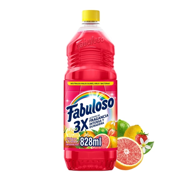 Limpiador Multiusos Líquido Fabuloso Cítricos y Frutas 828 ml
