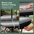 thumbnail image 5 of Round Outdoor Tablecloth with Umbrella Hole and Zipper, Black Striped Tablecloth with Elastic Waterproof, Black Ombre Farmhouse Stripes Patio Table Covers for 55" - 60" Picnic Pool Tables, 5 of 9