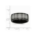 thumbnail image 7 of Grey Titanium Ring Band Wedding Step Down Grooved Edward Mirell Black Ti & Polished, 7 of 7