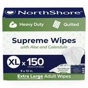 NorthShore Supreme Quilted Wipes, X-Large, 150 Count (3/50s)