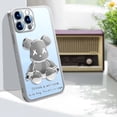 thumbnail image 5 of FIEWESEY iPhone 14 Case,iPhone 14 Pro Case,iPhone 14 Pro Max Case,Luxury Cool Bear Clear 3D Bear Shockproof Plating Phone Case Cover for iPhone 14 Series - iPhone 14 Pro Max (Silver), 5 of 5