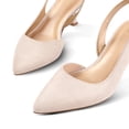 thumbnail image 5 of Pennysue Women's Slingback Heels Nude Suede Pointed Toe Dress Pumps 7.5M, 5 of 6