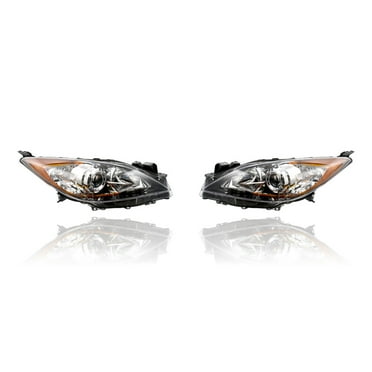 2004-2008 MAZDA 3, 4DR PROJECTOR HEADLIGHTS CHROME W/ RX HALO