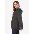 thumbnail image 4 of Roaman's Women's Plus Size Hooded All-Weather Jacket Fleece Lining Rain Coat, 4 of 6