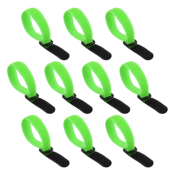 10pcs Reusable Cinch Straps 0.8"x10" Hook and Loop Cable Securing Straps, Green