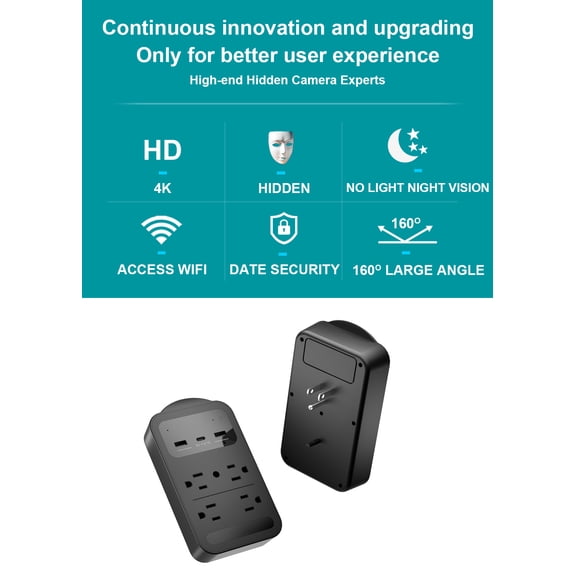 CAMDUCK 4K Indoor Home Security Cameras for Baby/Elder/Dog/Pet Camera ,BLACK