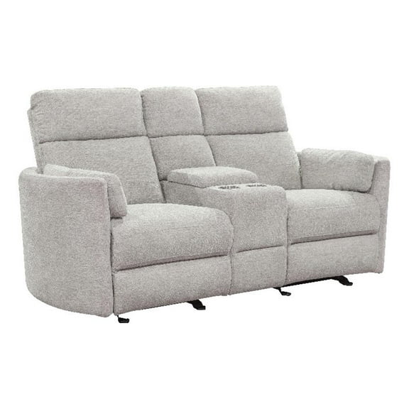 Pemberly Row Power Glider Reclining Console Loveseat in Gray