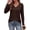 Dark Brown, variant on PRETTYGARDEN Womens Long Sleeve Shirts V Neck Basic Tees