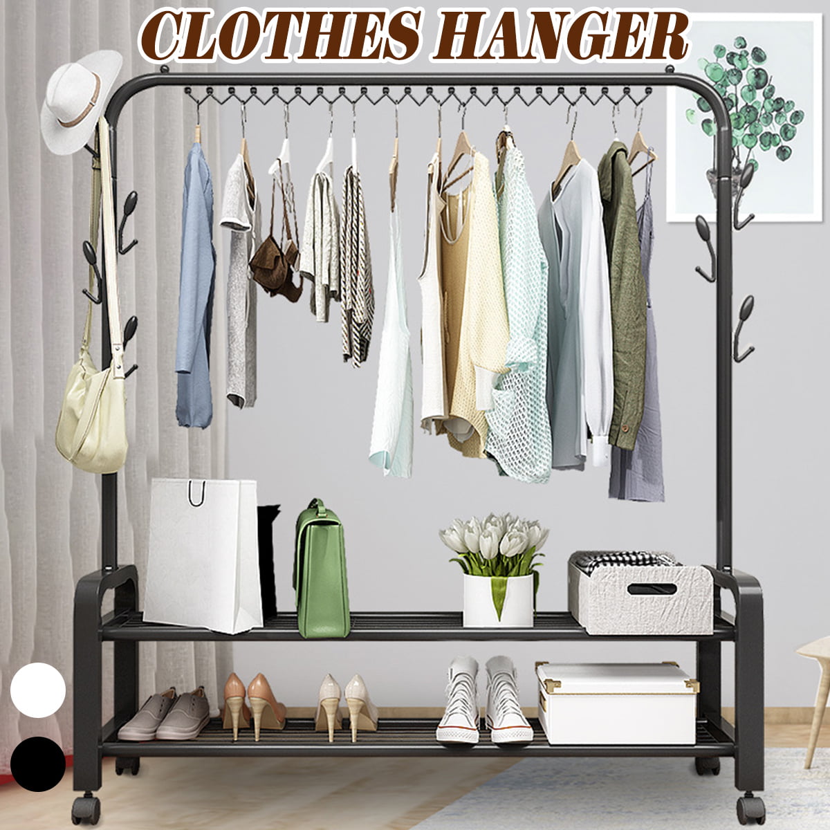 Clothing Racks Metal Garment Rack Closet Storage Organizer ...