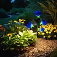 thumbnail image 4 of Blue Plastic Solar Simulation Rose Light Garden Stake Outdoor Decor 2Pcs 29.53X7.87 Inch Blue, 4 of 7