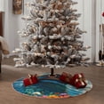 thumbnail image 4 of Xecao Floral Ship On Ocean Pattern Christmas Tree Skirt Round Xmas Tree Mat Base Cover for Holiday Home Decorations-30", 4 of 6