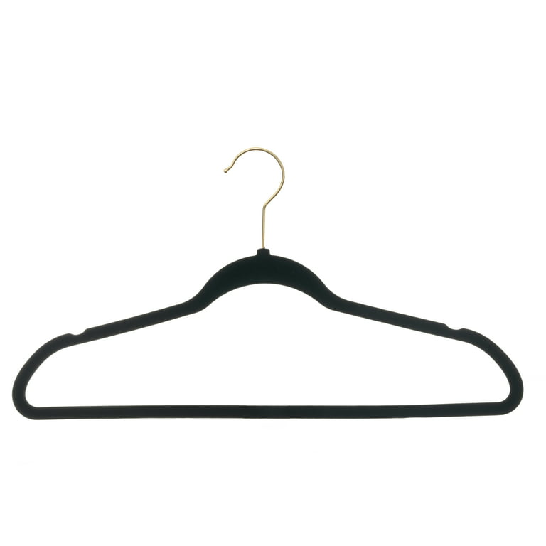 Better Homes & Gardens Velvet Clothing Hangers, 100 Pack, Black