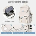 thumbnail image 3 of 15.6 Inch Lightweight Laptop Backpack for Students, Waterproof School Bag for College & Travel, Ideal Gift for Friends and Family, White, 3 of 13