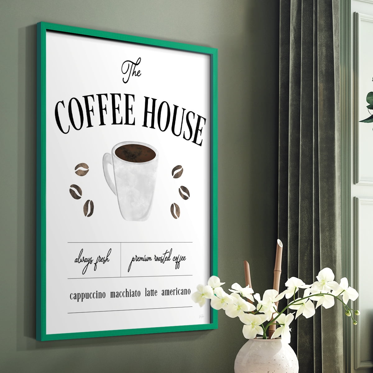 Always Fresh Coffee House in Paper Solid Wood 8 x 10 Framed Print