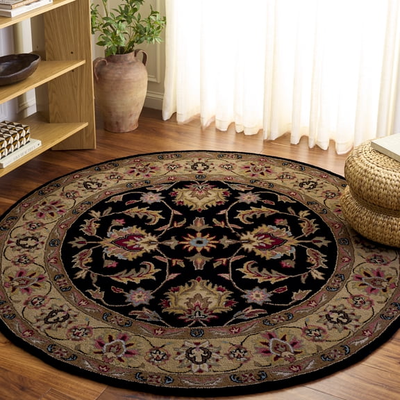 Safavieh Heritage Augustine Oriental Wool Area Rug, Black/Beige, 4'6" x 6'6" Oval