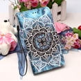 thumbnail image 6 of Mantto For iPhone 13 Mini Case, [ 5.4 inch ] PU Leather With Hand Strap Magnetic Closure Cute Pattern Painted Flip Wallet Card Stand Phone Case For Apple iPhone 13 Mini, Mandala, 6 of 8