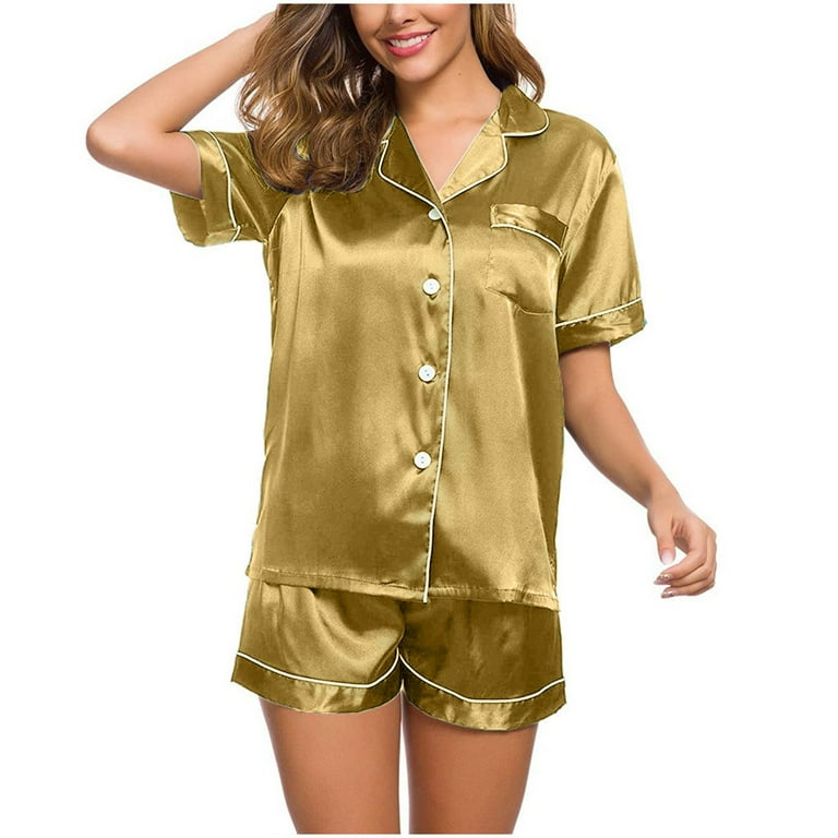 EHQJNJ Matching Pajamas for Friends Funny Silk Pajamas Womens
