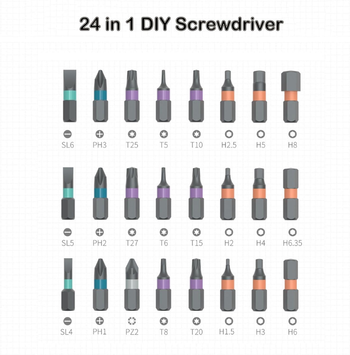 24 in 1 Magnetic Ratchet Screwdriver Set,24 in 1 Dly Screwdriver Set Magnetic Compact And Portable Ratchet Screwdriver