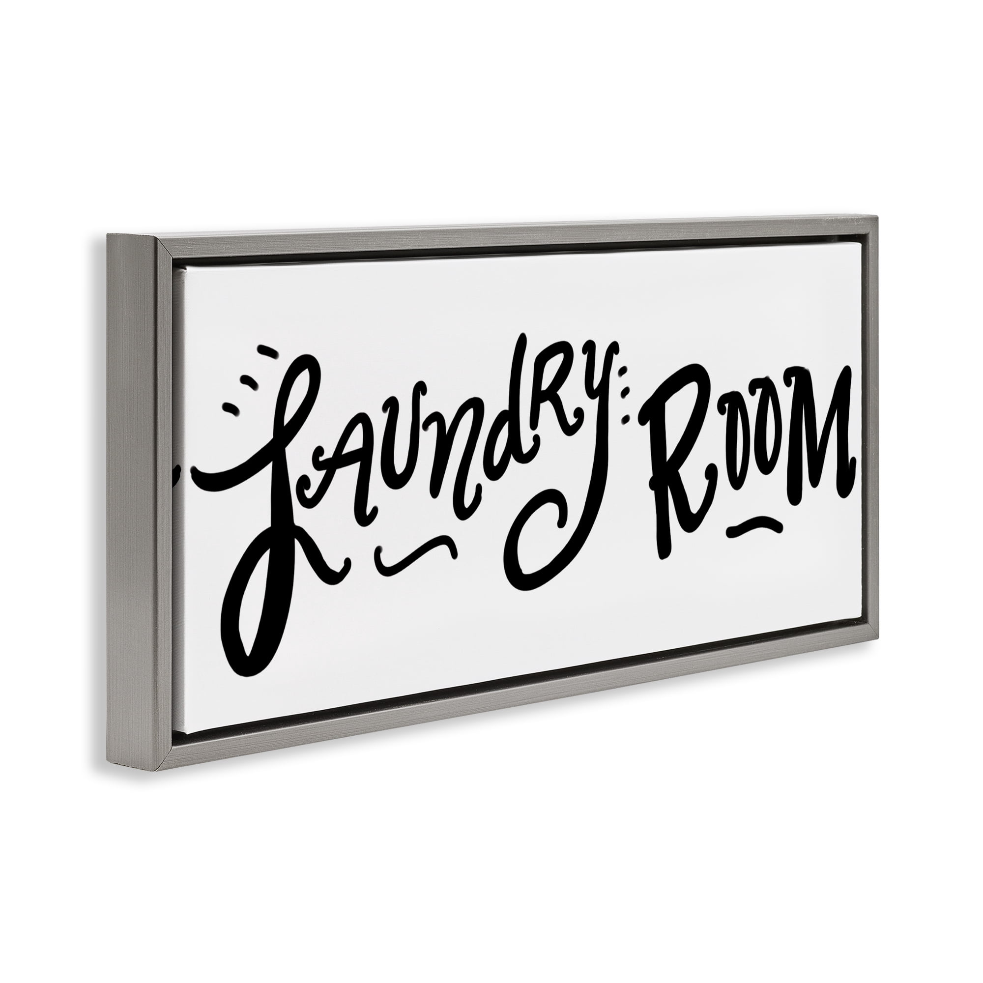 Stupell Industries Laundry Room Fun Typography Gray Framed Floater Canvas Wall Art, design by SD Graphics Studio