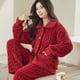 thumbnail image 4 of Cárdigan grueso para otoño e invierno, pantalones de franela, pijamas para mujer de manga larga con forro polar de coral, ropa exterior para el hogar, 4 of 6