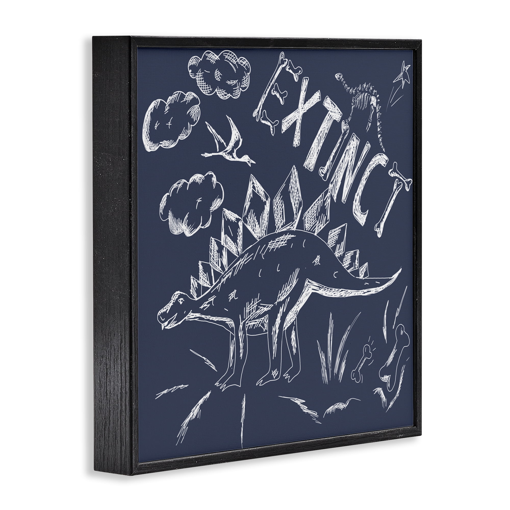 Sketchy Extinct Dinosaur Black Framed Giclee Art, design by HUE and MI and Sangita